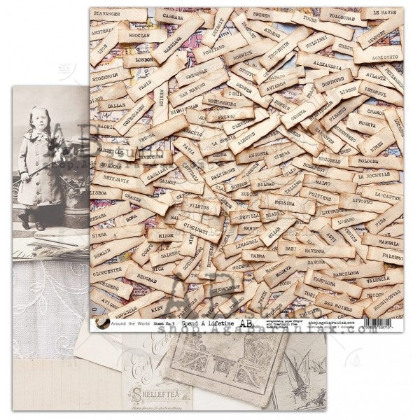 Collection de papier pour scrapbooking Autour du monde 12x12