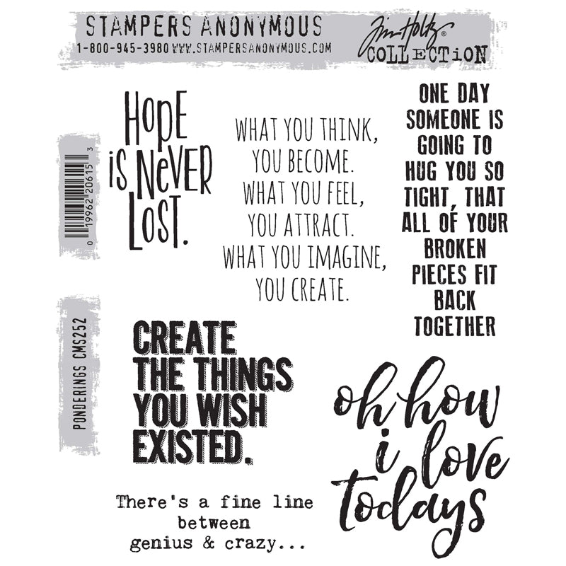 Ponderings Cling Stamp Set | Tim Holtz