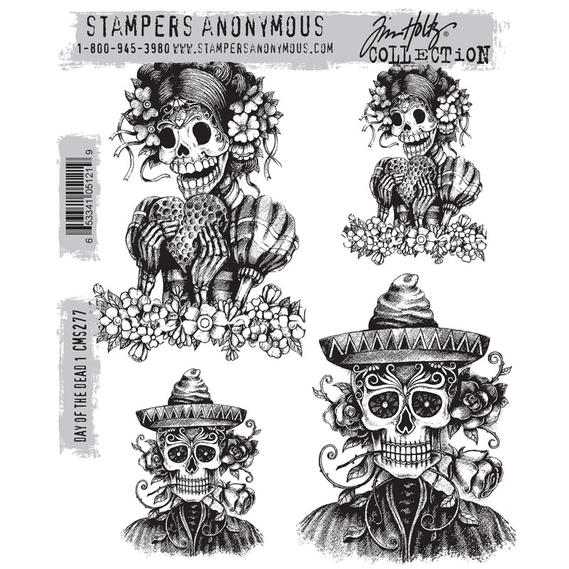 Day of the Dead No. 1 Cling Stamp Set | Tim Holtz