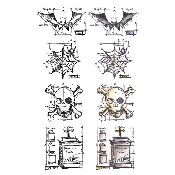 Halloween Blueprint Strip Stamps | Tim Holtz