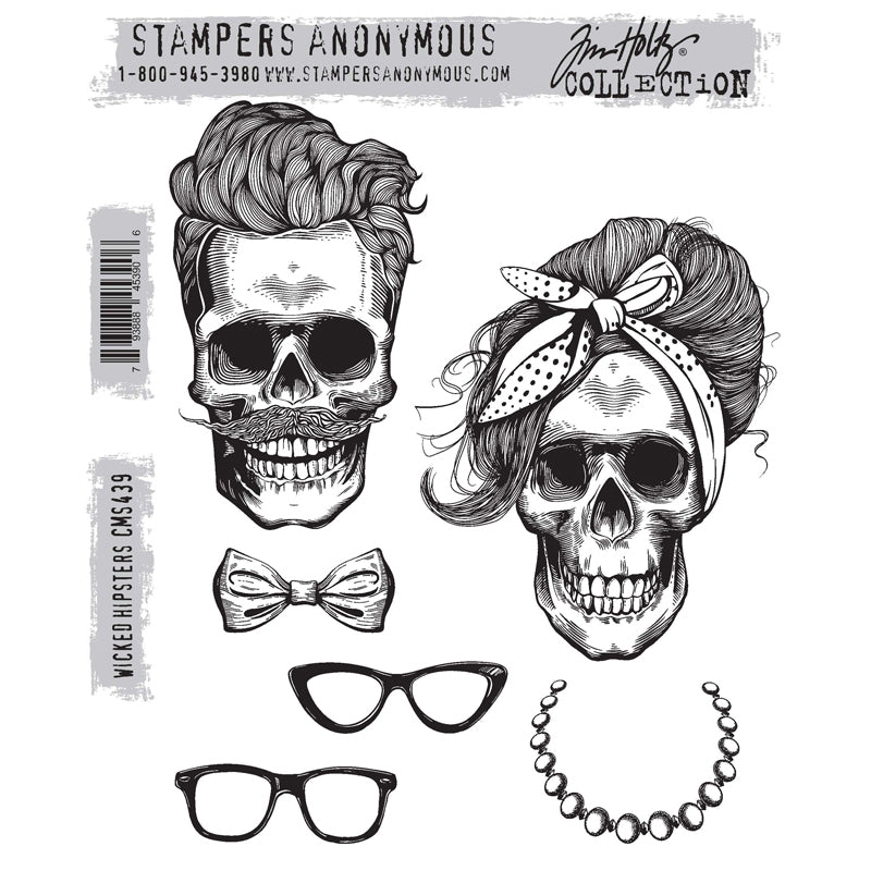 Wicked Hipsters Cling Stamp Set {Halloween} | Tim Holtz