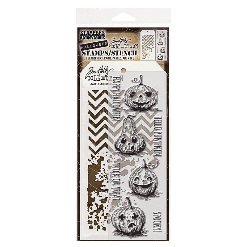 Pumpkinhead Mixed Media Stamp + Stencil Set {Halloween} | Tim Holtz