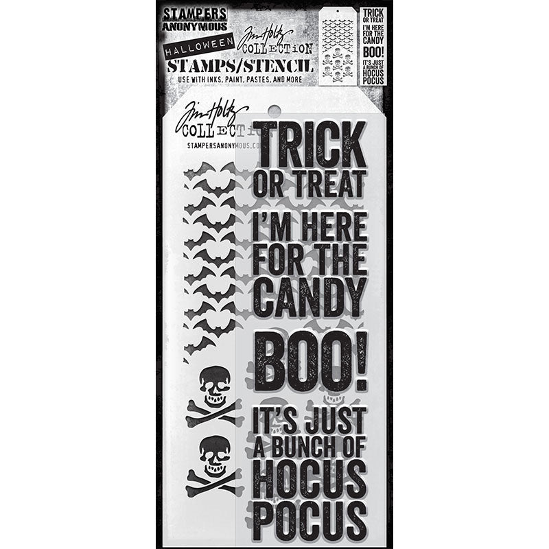 Bold Frights Mixed Media Stamp + Stencil Set {Halloween} | Tim Holtz