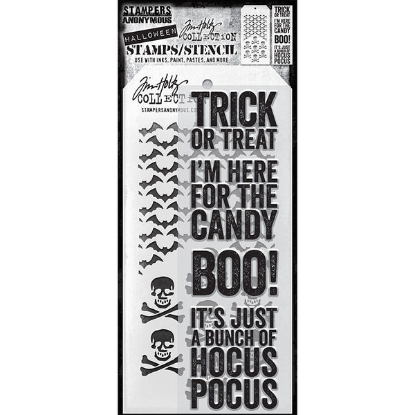 Bold Frights Mixed Media Stamp + Stencil Set {Halloween} | Tim Holtz