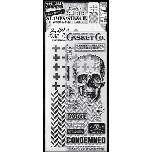 Rest in Peace Mixed Media Stamp + Stencil Set {Halloween} | Tim Holtz