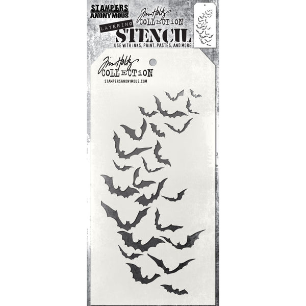 Batty Slimline (4x8.5) Layering Stencil {Halloween} | Tim Holtz
