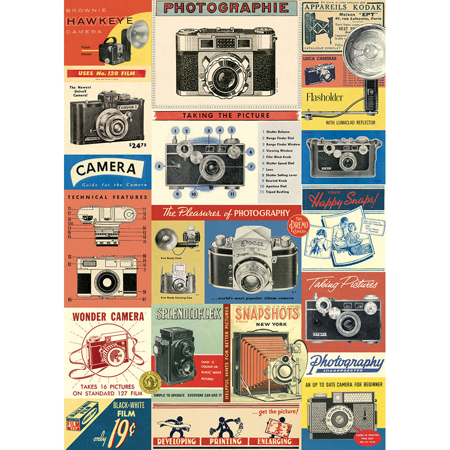 Vintage Cameras 20x28 Wrap Sheet/Art Print