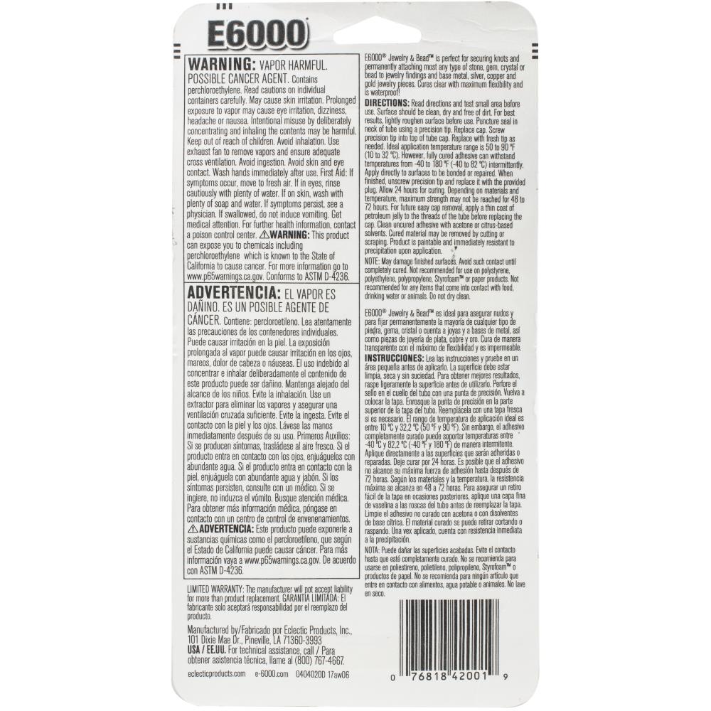 E6000 Jewelry & Bead Glue