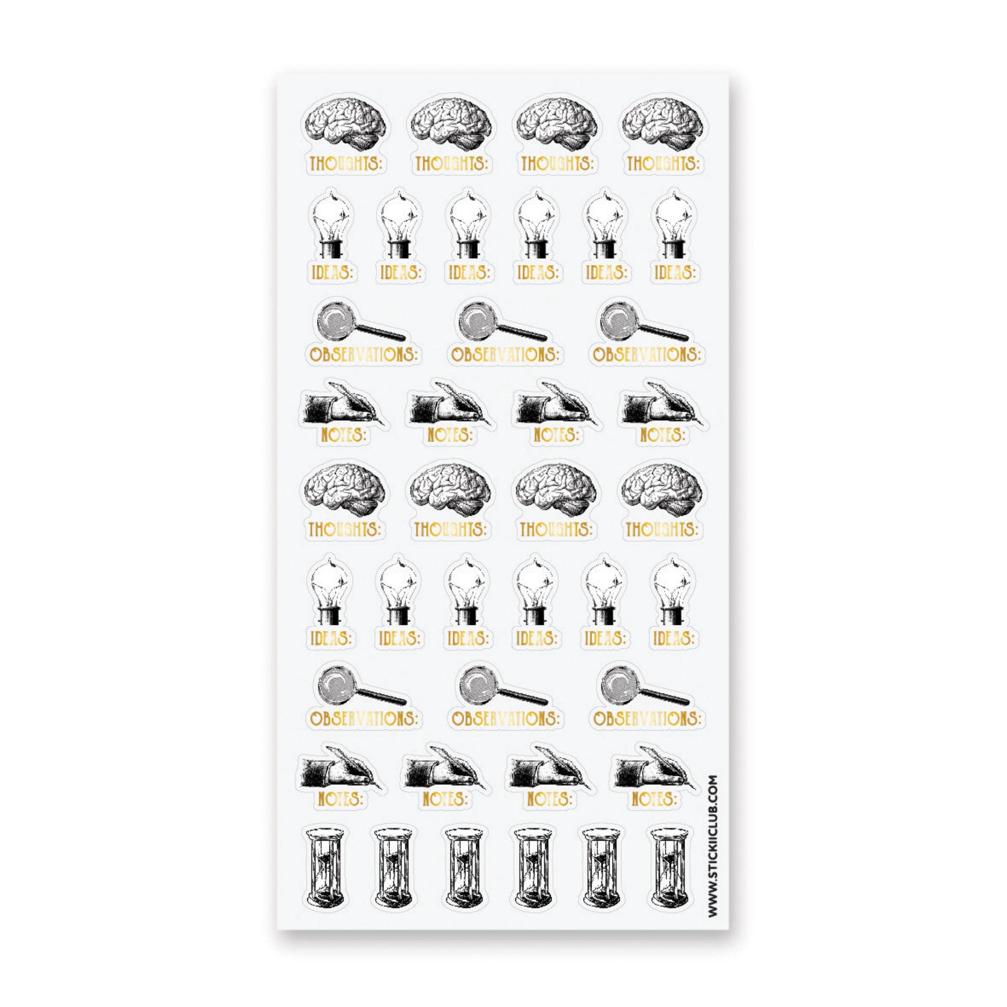 Vintage Science Labels Sticker Sheet