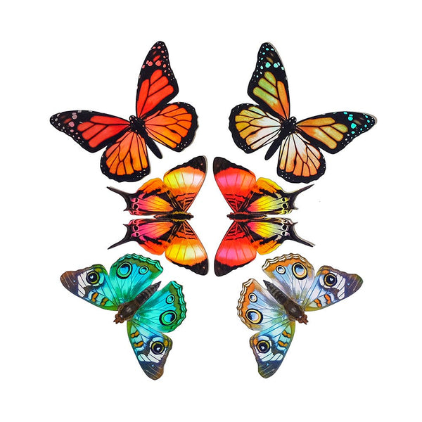 Holographic Daggerwing & Blue Buckeye Butterfly Sticker Set