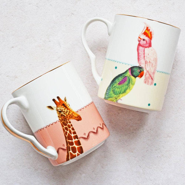 Mug Set | Parrot + Giraffe