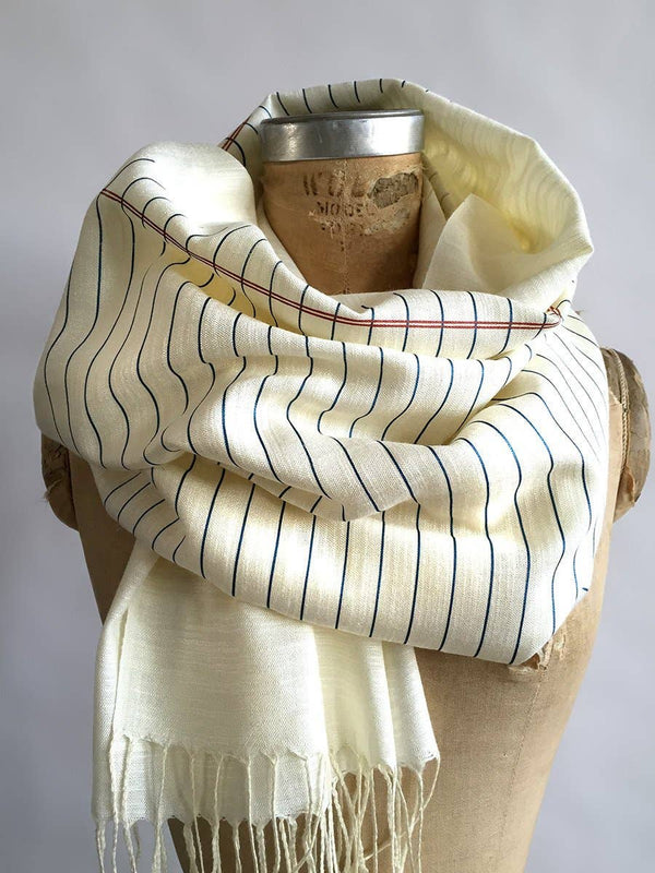 Écharpe (Pashmina tissé en lin) | Papier ligné ligné universitaire