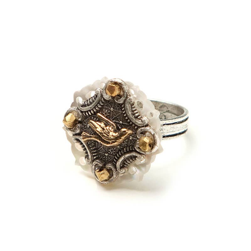 Bague Colombe Couronnée