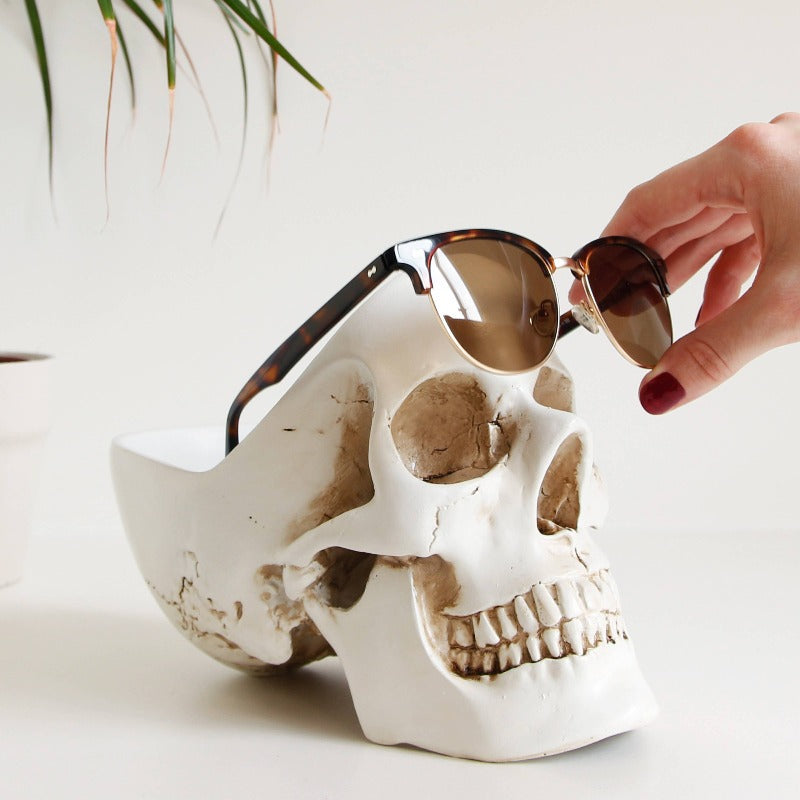 White Skull Desk Tidy