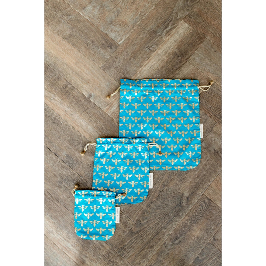 Sacs cadeaux en tissu réutilisables | Collection Abeilles {plusieurs styles}
