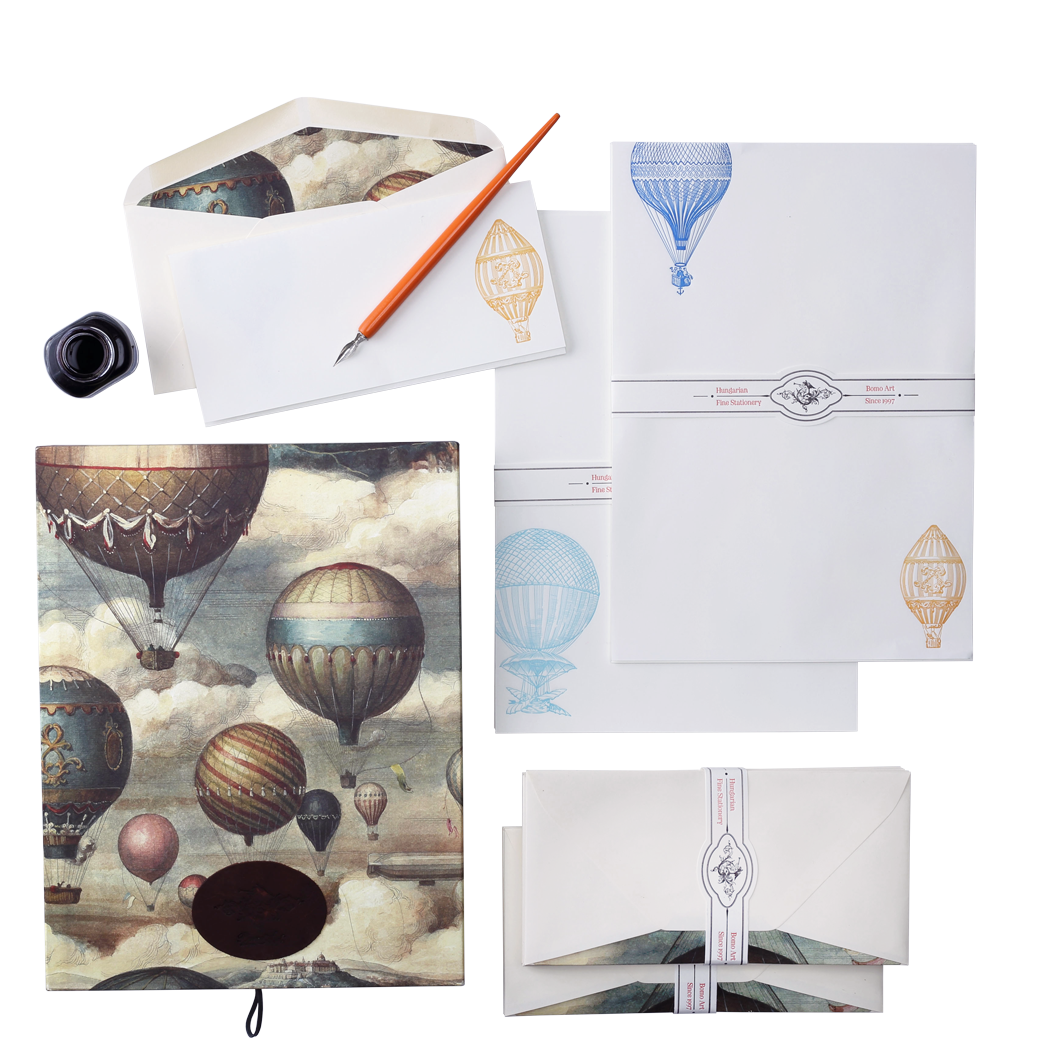 Ensemble de papier à lettres avec boîte | Ballons {24 pièces}