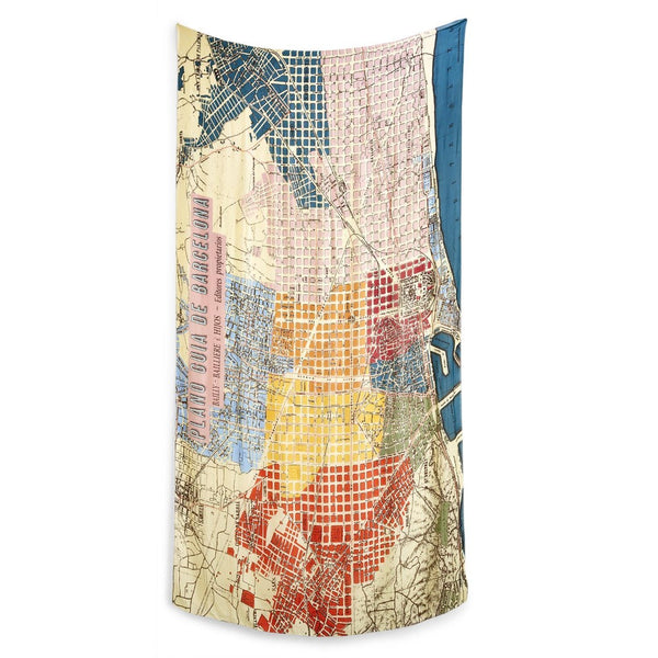 Scarf | Vintage Map | Barcelona