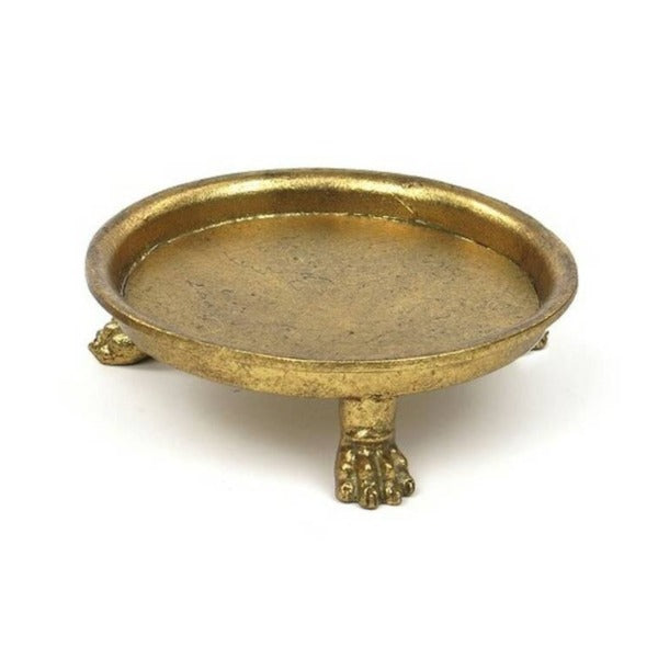 Claw Foot Round Gold Leaf Dish