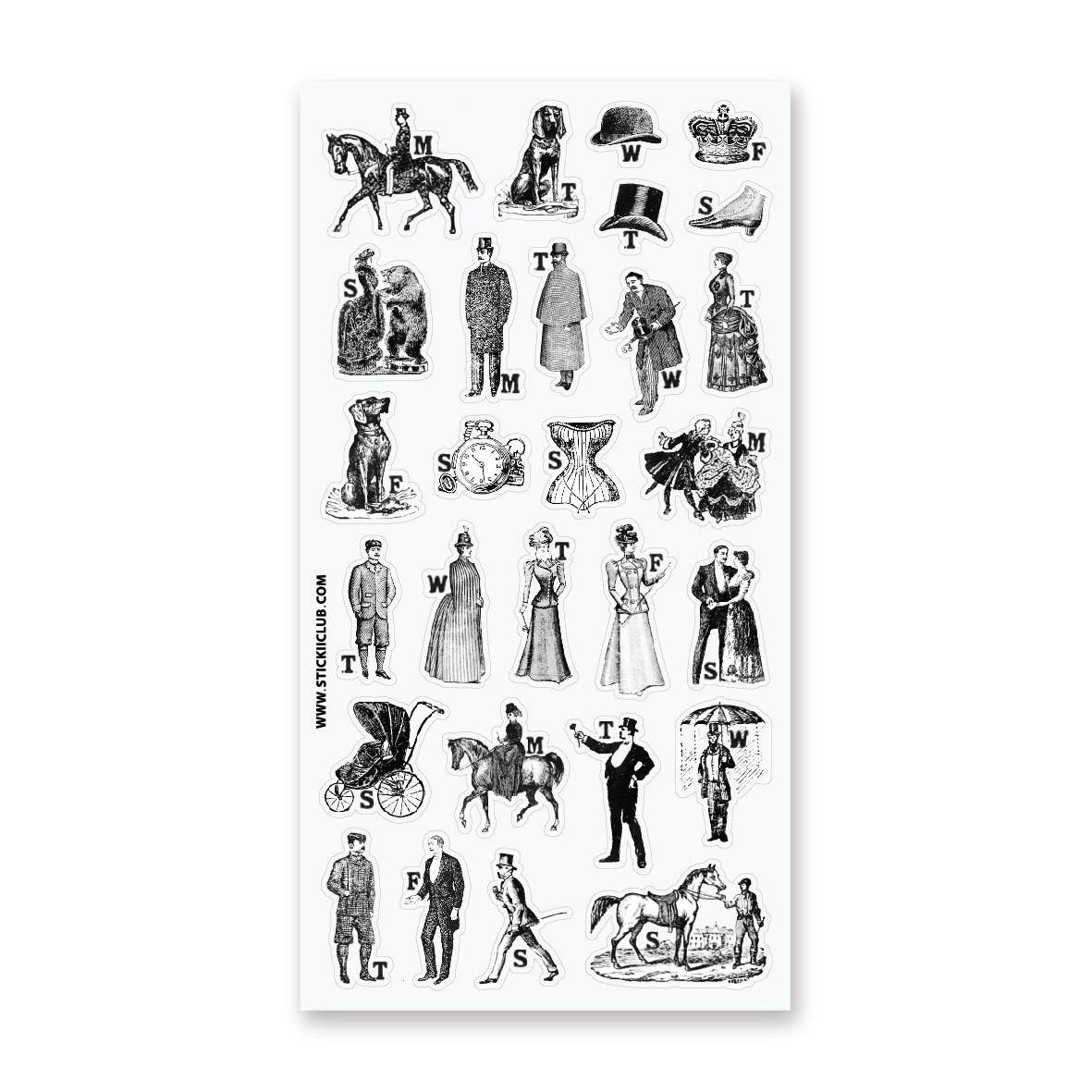 Victorian Days of the Week Sticker Sheet