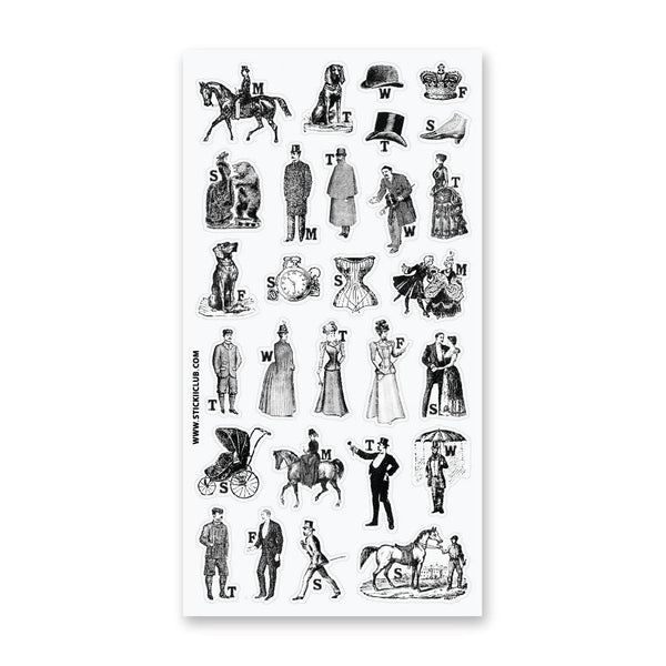 Victorian Days of the Week Sticker Sheet