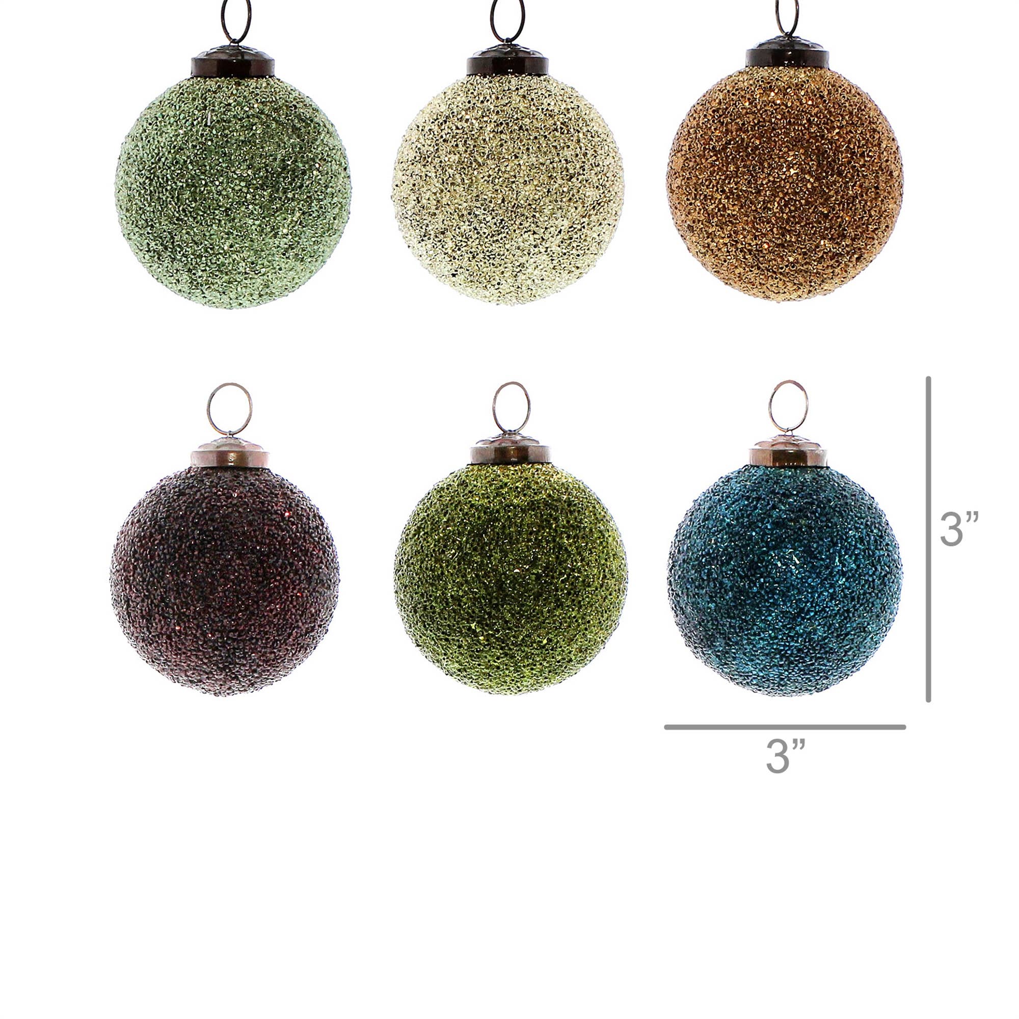 Crystalized Glass Ornament | Assorted Colors {multiple sizes}