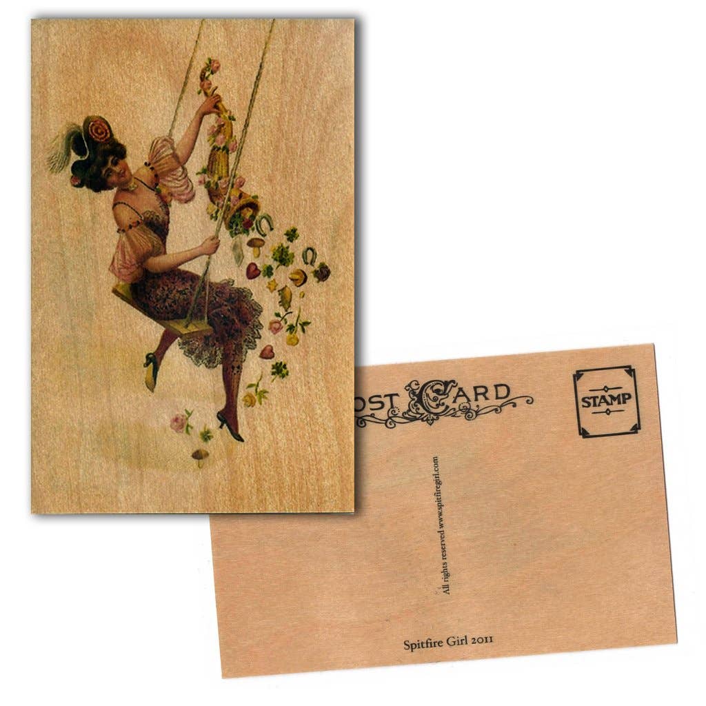 Porte-bonheur en bois Carte postale