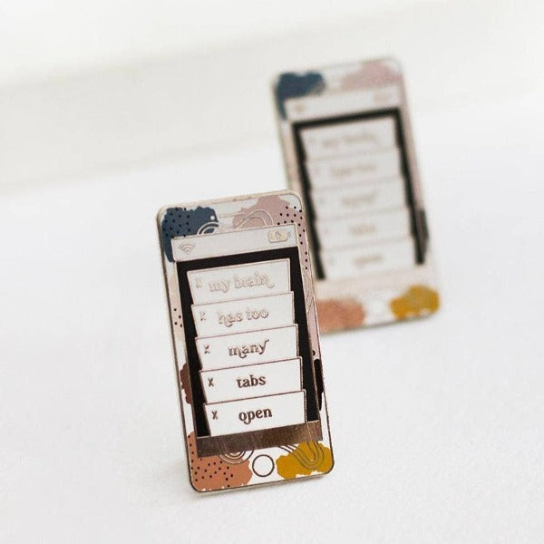 Too Many Tabs Phone Enamel Pin