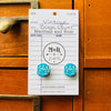 Turquoise Vintage Book Cover Post Earrings