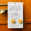 Deep Yellow Vintage Book Cover Post Earrings