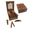 Colonial Wood Traveling Shaving Box Gift Set