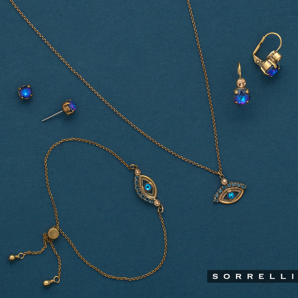 Boucles d’oreilles rondes en cristal | Bleu Venise