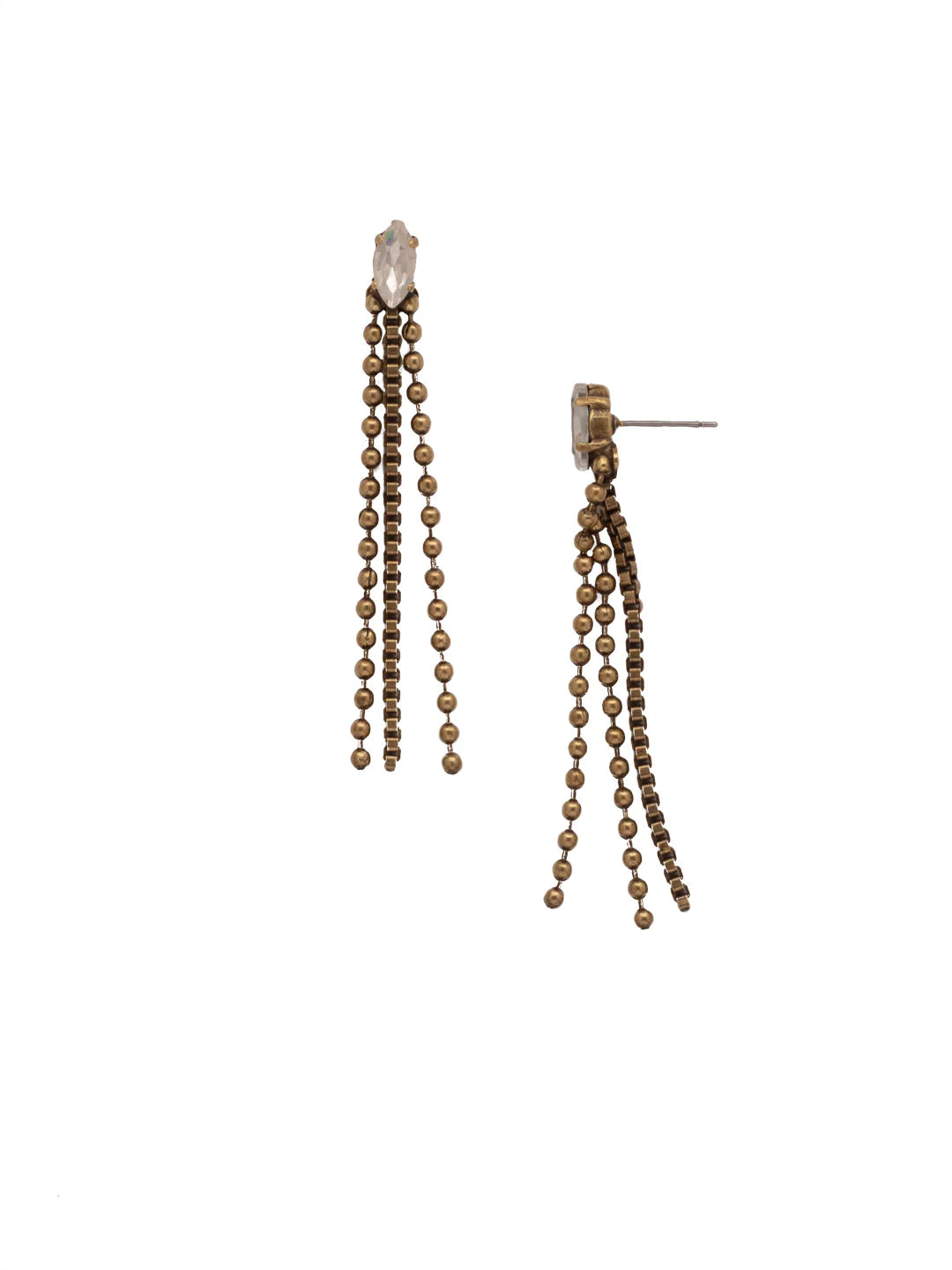Boucle d’oreille pendante en chaîne de perles Cleo | Collection de cristaux