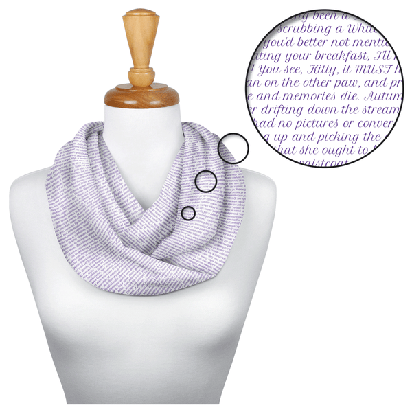 Alice's Adventures in Wonderland Book Art Infinity Scarf {clearance}