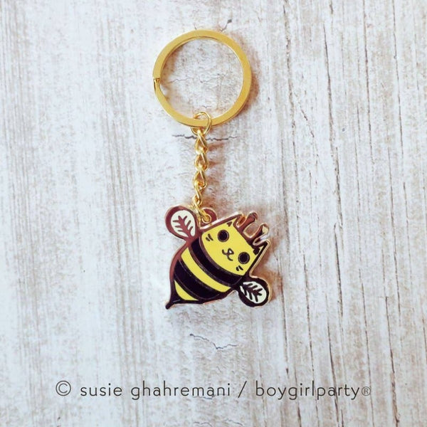 Cat Bee Keychain