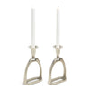 Antiqued Silver Stirrup Taper Candleholders {set of 2}