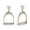 Antiqued Silver Stirrup Taper Candleholders {set of 2}