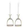 Antiqued Silver Stirrup Taper Candleholders {set of 2}