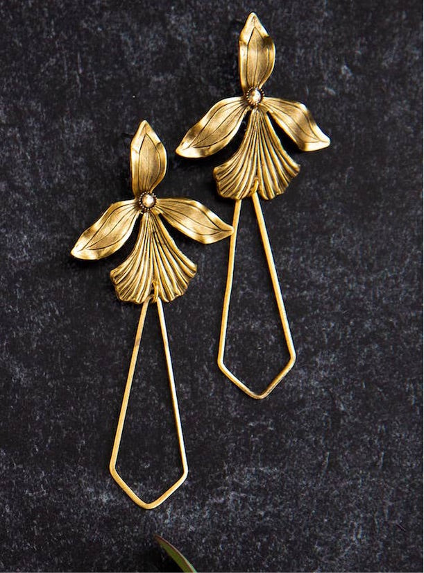 Boucles d'oreilles pendantes iris