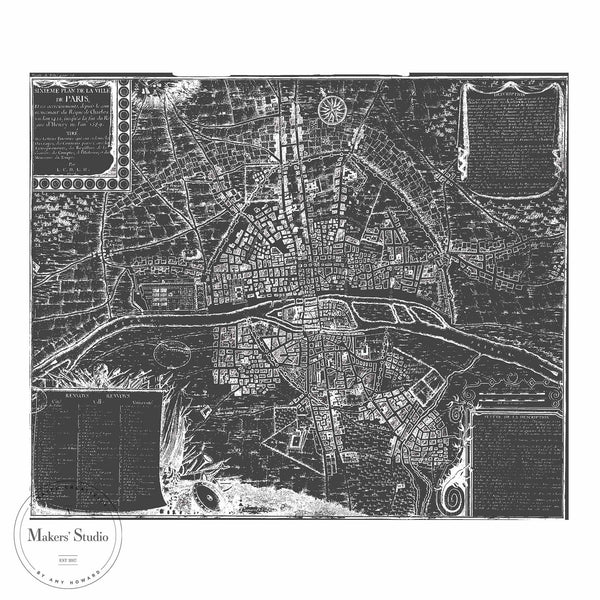 Pochoir en maille | Plan de Paris {18" x 24"}