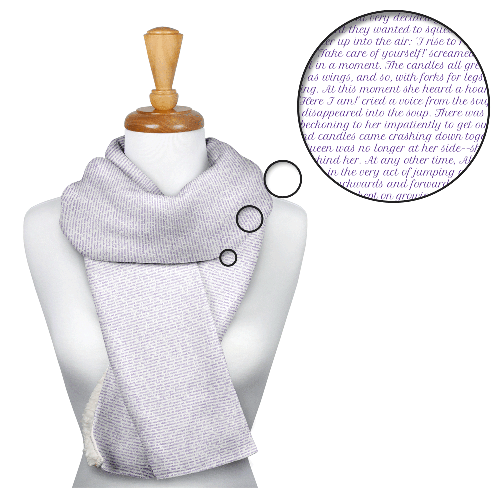 Alice's Adventures in Wonderland Book Art Winter Scarf {clearance}