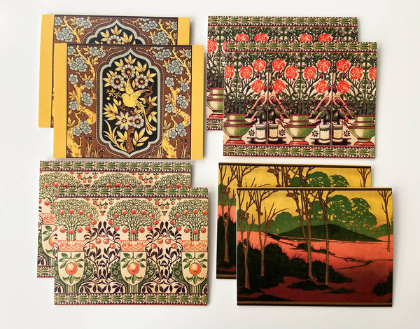 Cartes de conception de papier peint Art Nouveau | Lot de 8