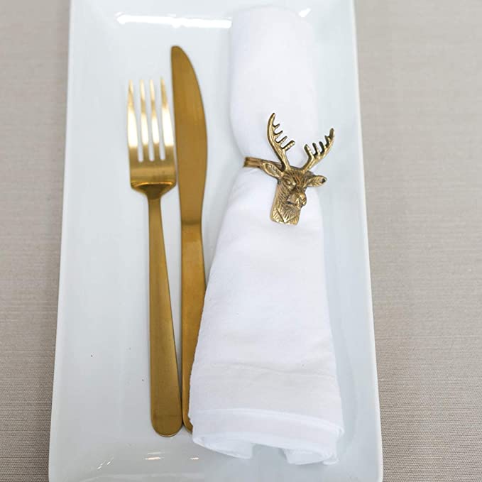 Ronds de serviette Buck en laiton