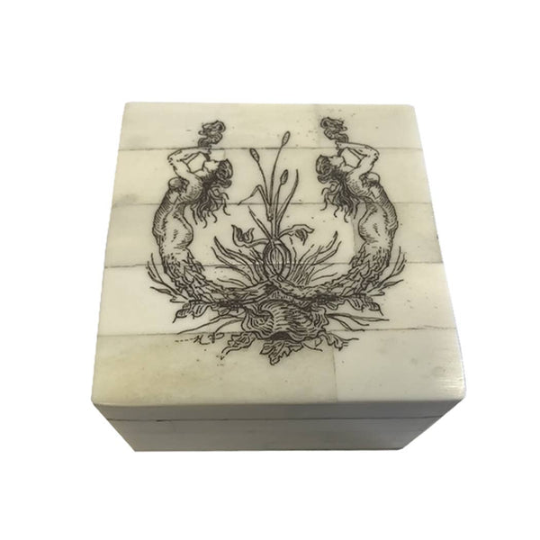 Etched Mermaid Scrimshaw Box
