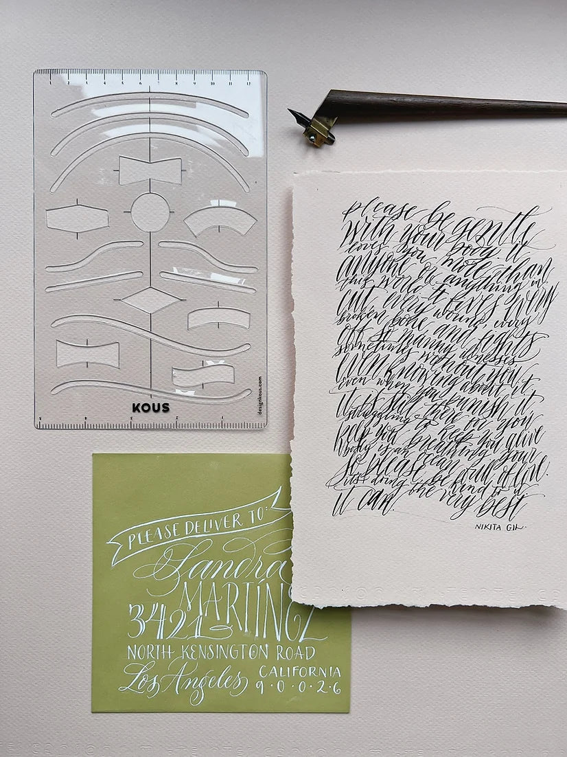 Modèle de composition de lettrage curviligne