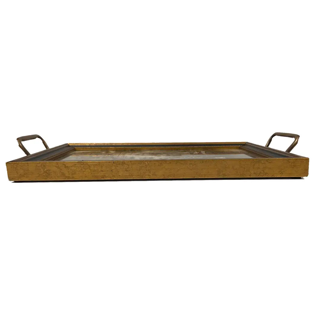 Art Nouveau Swans Tray with Brass Handles