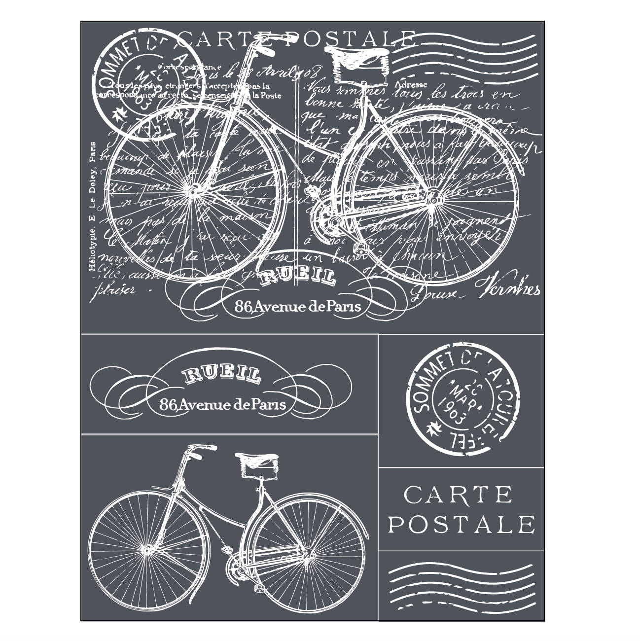 Mesh Stencil | Carte Postale {8.5” x 11”}