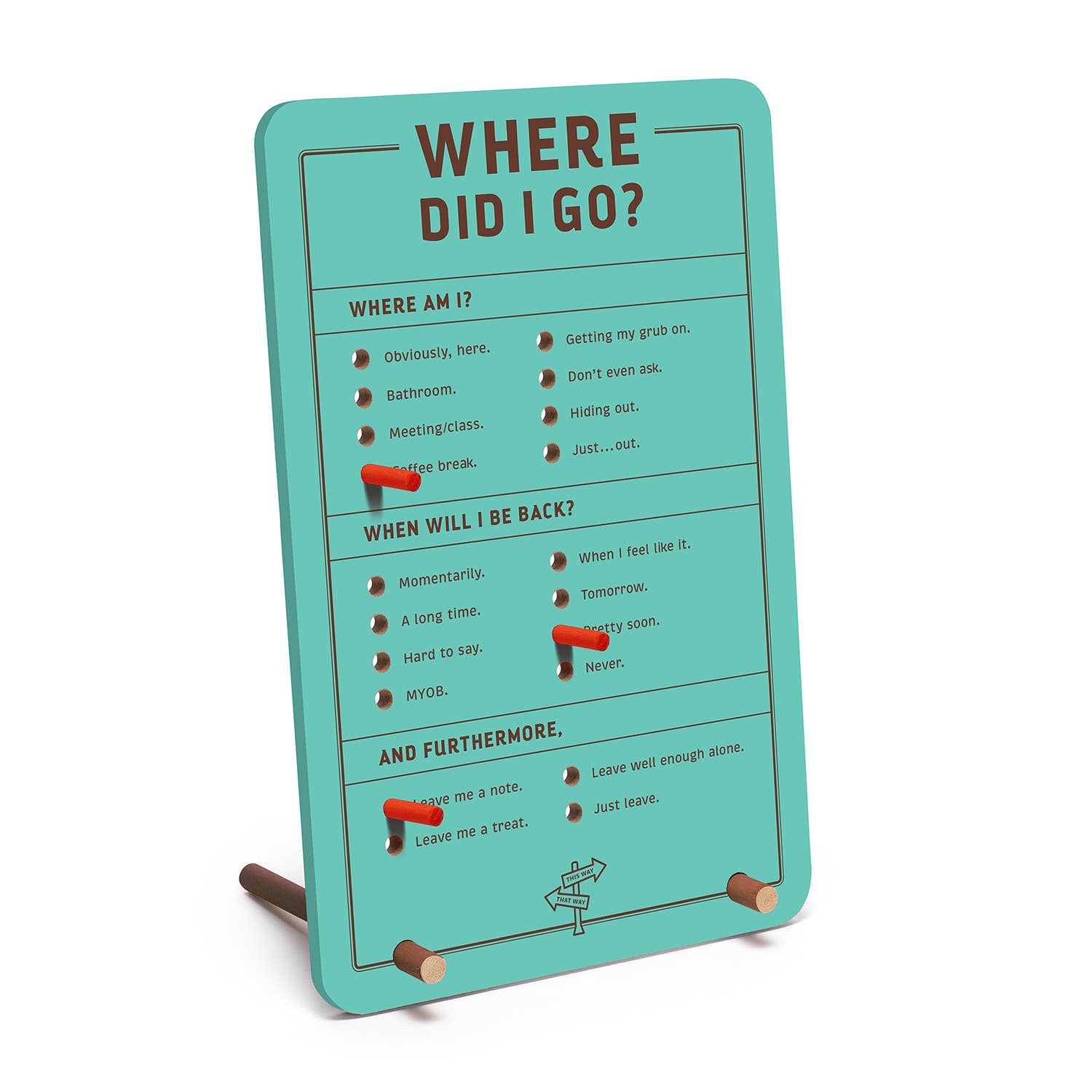 Where Did I Go? Desktop Pegboard