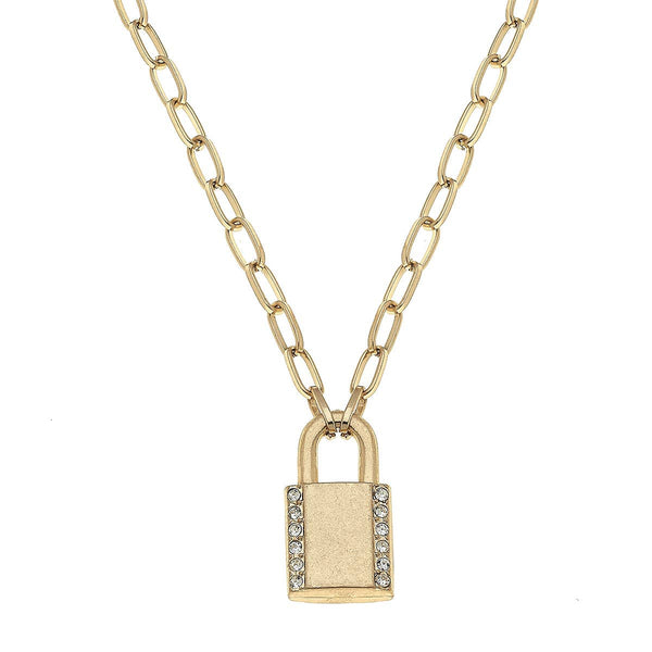 Collier chaîne avec trombone et cadenas Eliana