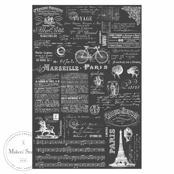 Pochoir en maille | Marseille Paris {12" x 18"}