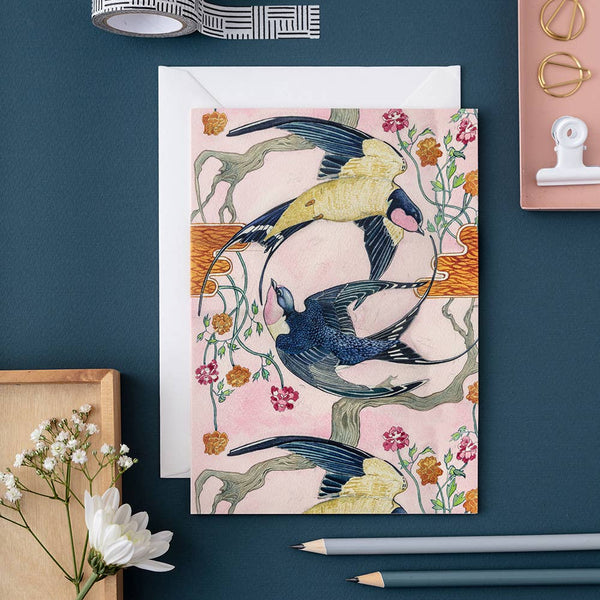 Aquarelle originale | Hirondelles